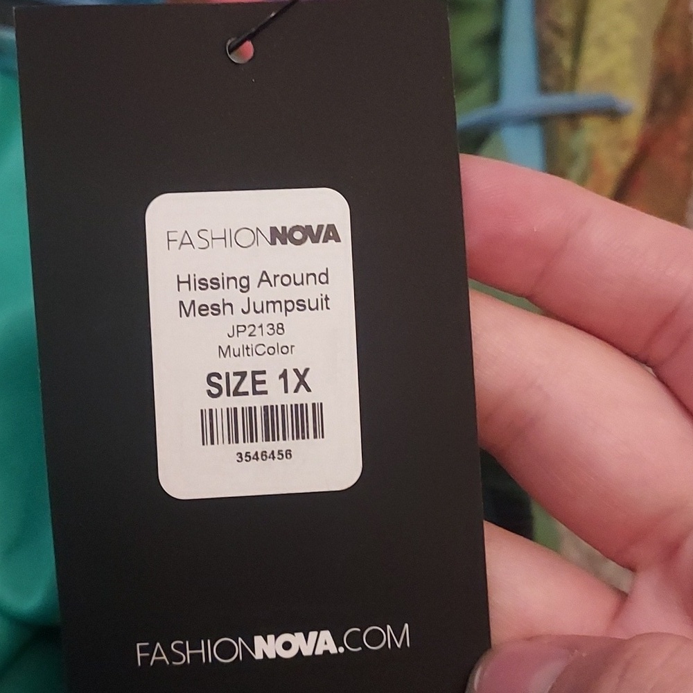 NWT Fashion Nova hissing around mesh jumsuit multicolor - Picture 6 of 6